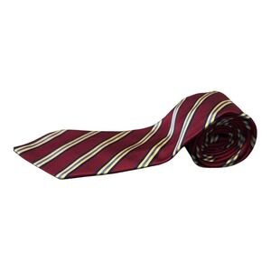 Brooks Brothers‎ 346 Pure Silk Luxury Necktie Burgundy Gold Blue Striped Tie